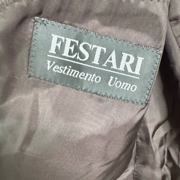 Festari Uomo Bocelli Men’s 100% Cashmere Blazer Sport Coat 42R Brown Canada Made - Picture 6 of 10